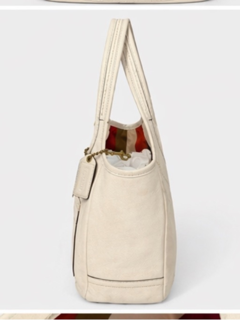 Coach Ergo Hobo Bag 10743 Ivory Leather Shoulder Bag Vintage Y2K - Picture 4 of 9